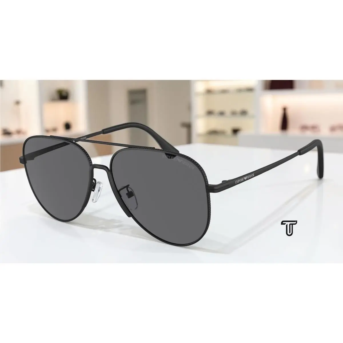 Emporio Armani EA2149D 300181 Matte Black Grey Polarized 60 mm Men`s Sunglasses