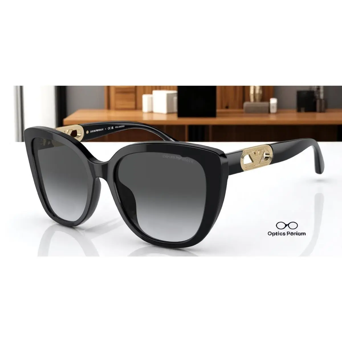 Emporio Armani EA4214U 50178G Black Grey Polarized 54 mm Women`s Sunglasses