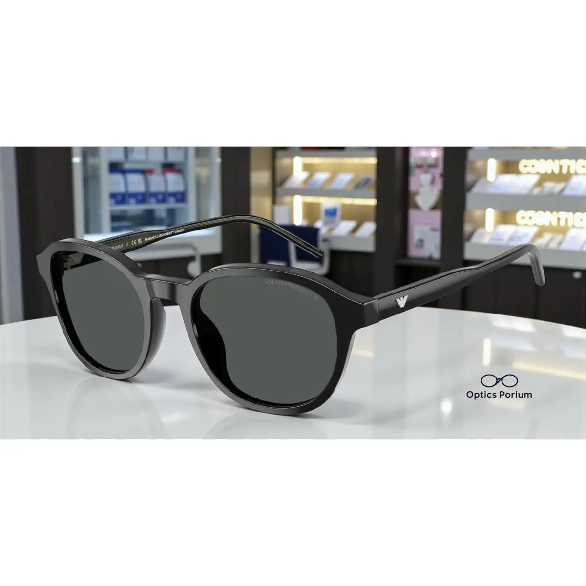 Emporio Armani EA4247U 501787 Shiny Black Dark Grey 51 mm Men`s Sunglasses