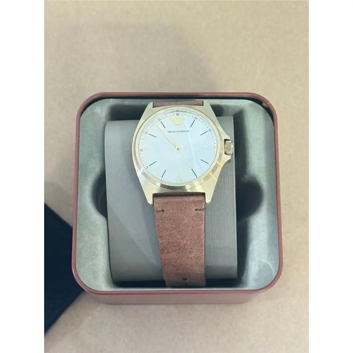 Emporio Armani Nicola AR11331 Men`s Watch with Beige Dial