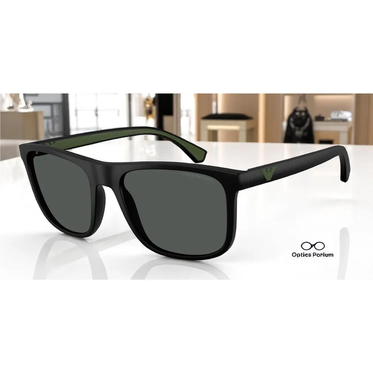 Emporio Armani EA4129 504287 Matte Black Grey 56 mm Men`s Sunglasses