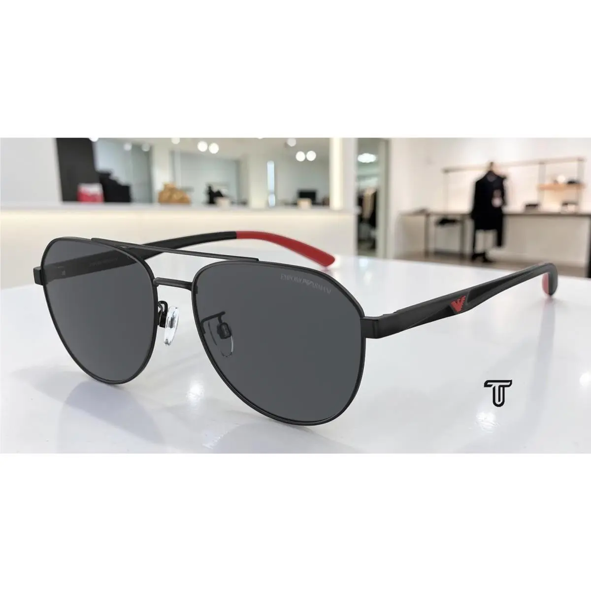 Emporio Armani EA2129D 300187 Matte Black Dark Grey 59 mm Men`s Sunglasses