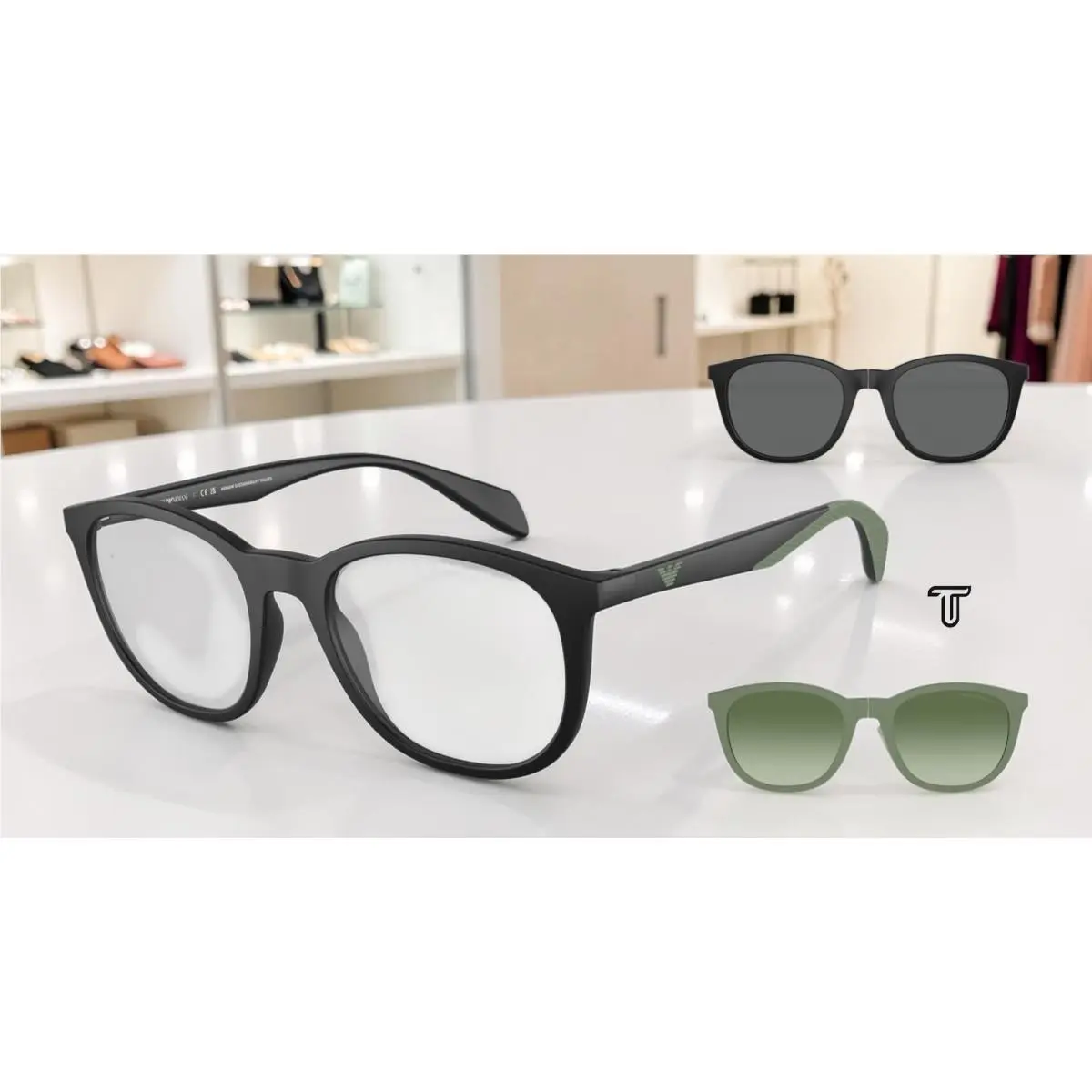 Emporio Armani EA4211 50011W Matte Black Clear 52 mm Men`s Sunglasses