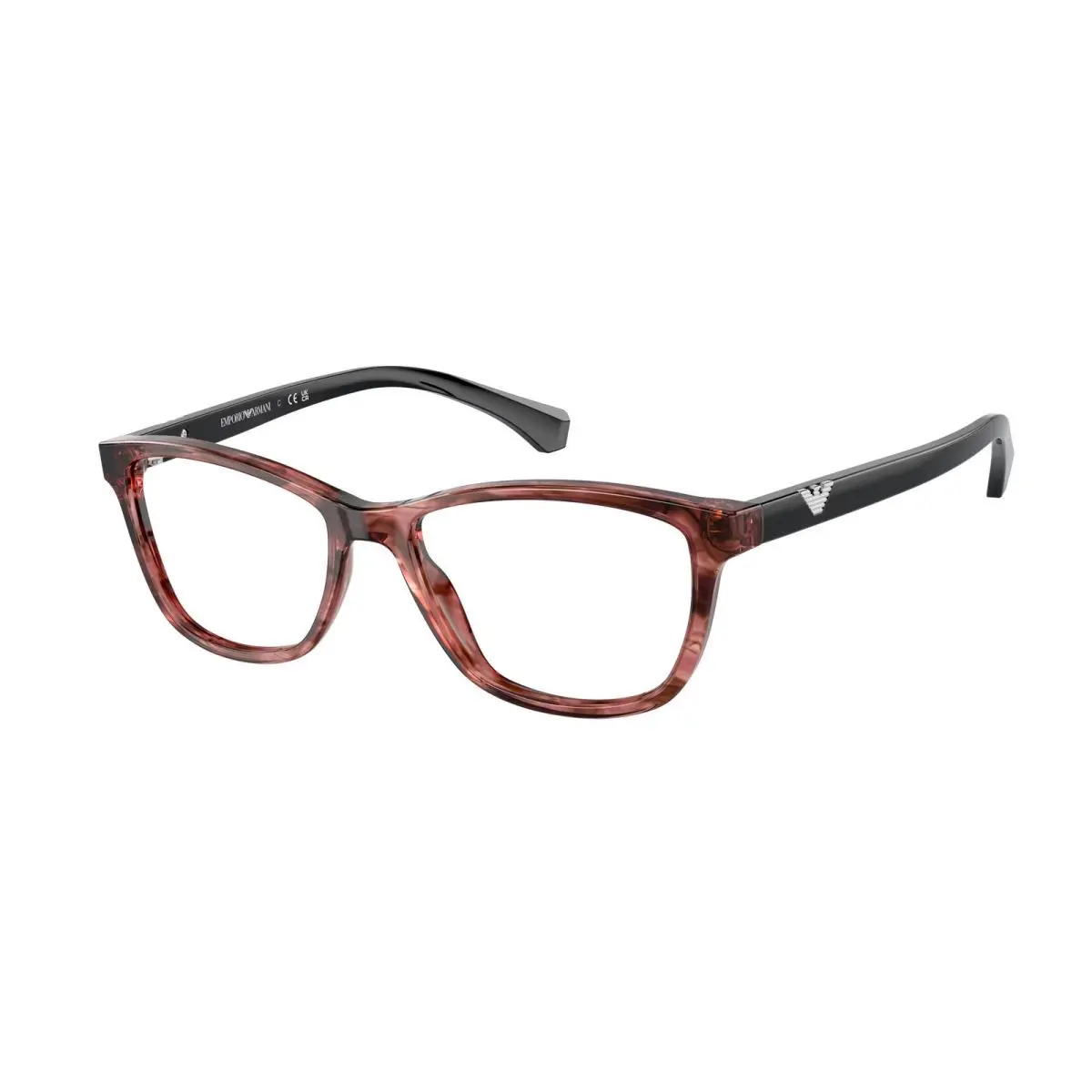 Emporio Armani EA3099 5553 Shiny Striped Pink Demo Lens 54 mm Women`s Eyeglasses
