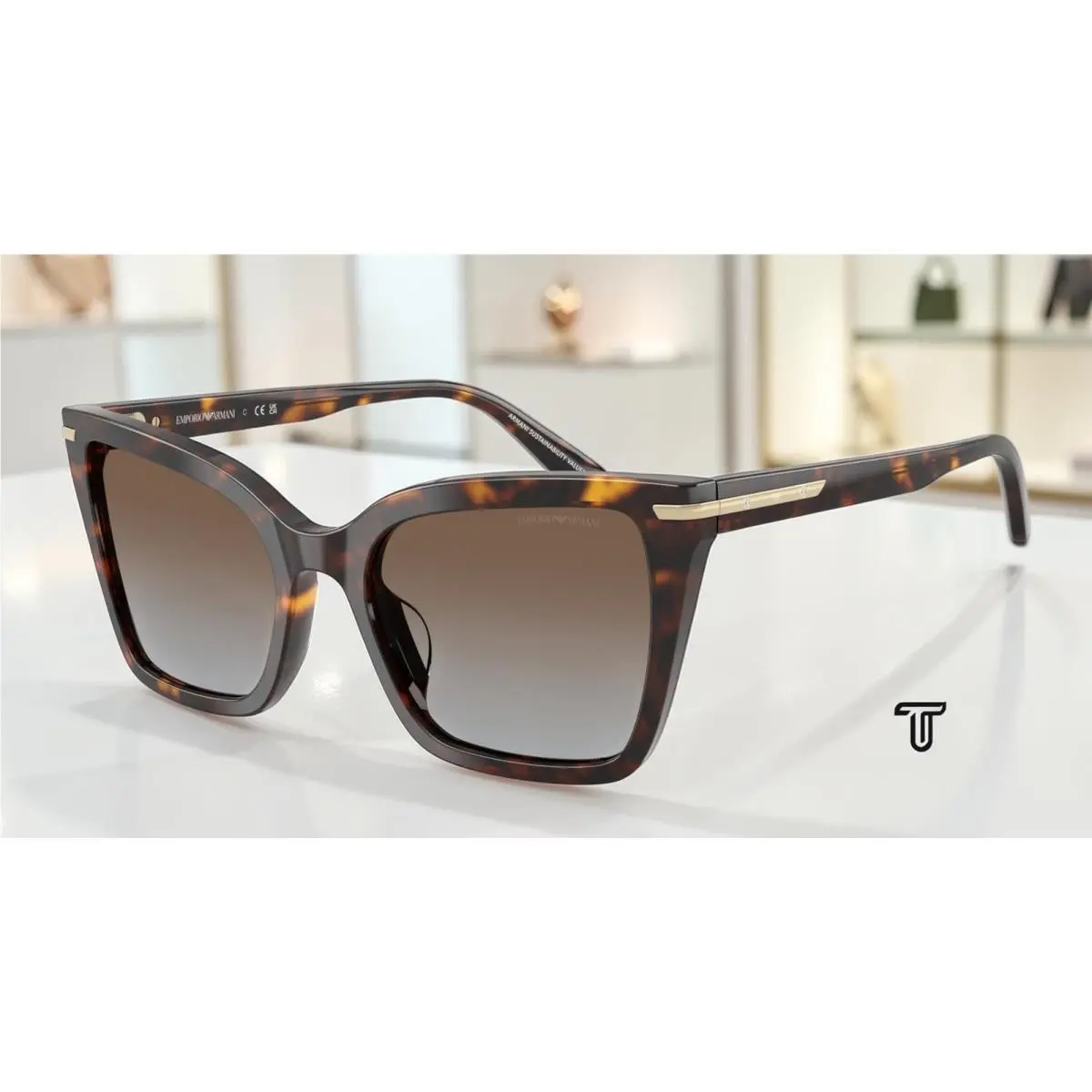 Emporio Armani EA4273BU 502689 Havana Grey Gradient Brown 53mm Womens Sunglasses
