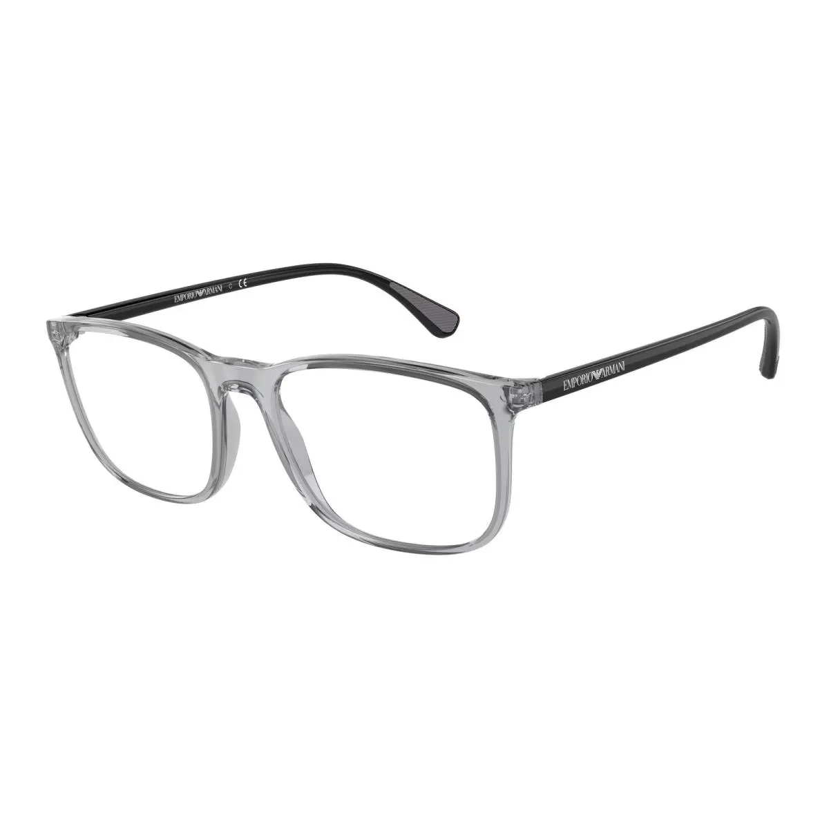 Emporio Armani EA3177 5090 Shiny Transparent Grey 53 mm Men`s Eyeglasses