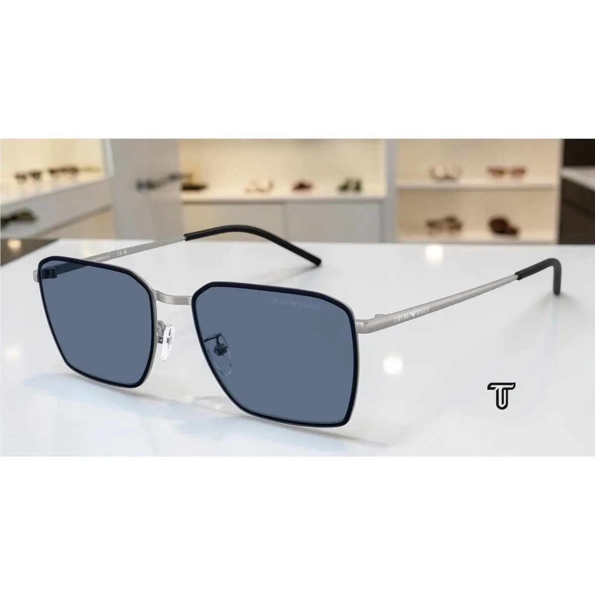 Emporio Armani EA2172D 300380 Matte Gunmetal Dark Blue 60 mm Men`s Sunglasses
