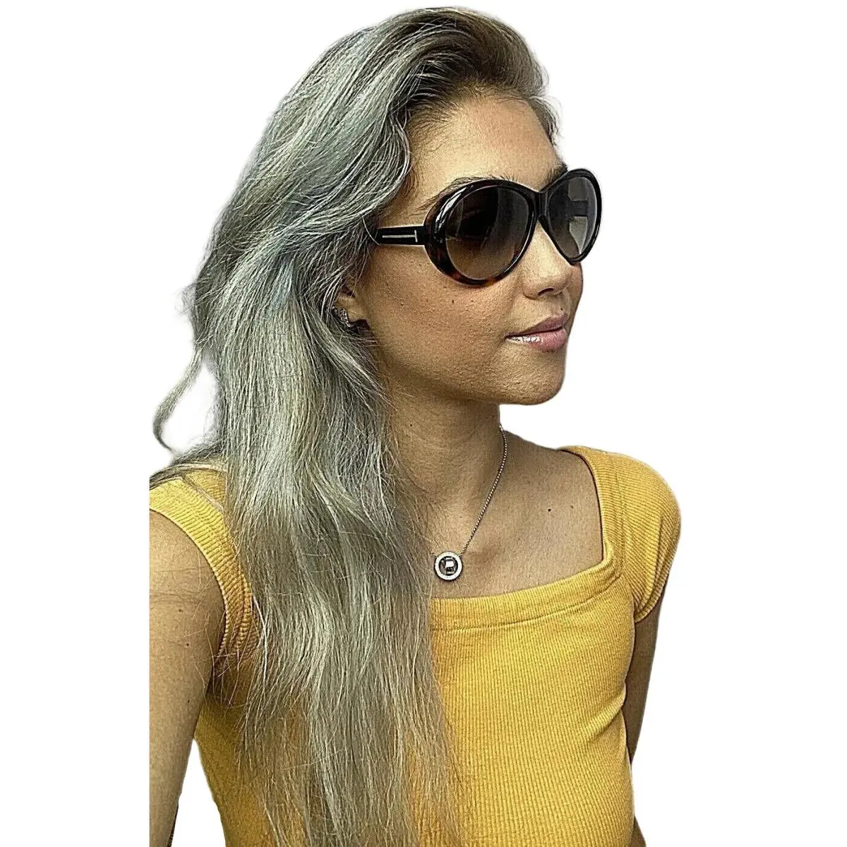 Tom Ford TF 202 52P Geraldine 62mm Tortoise Oversized Women`s Sunglasses