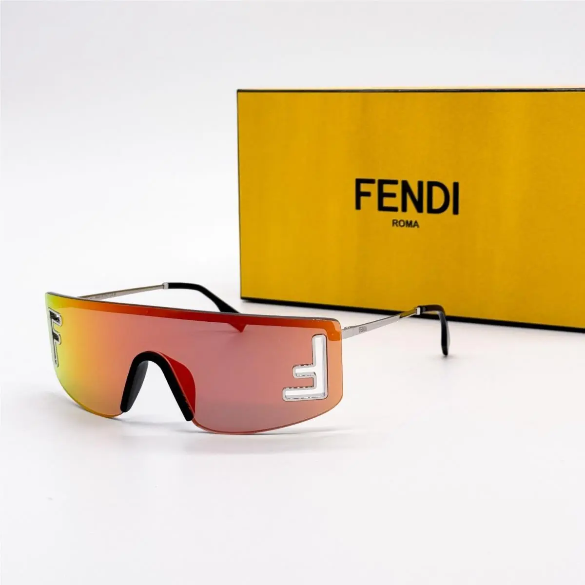 Fendi Sunglasses FE40168U 16U Unisex Shield Orange Sunglasses