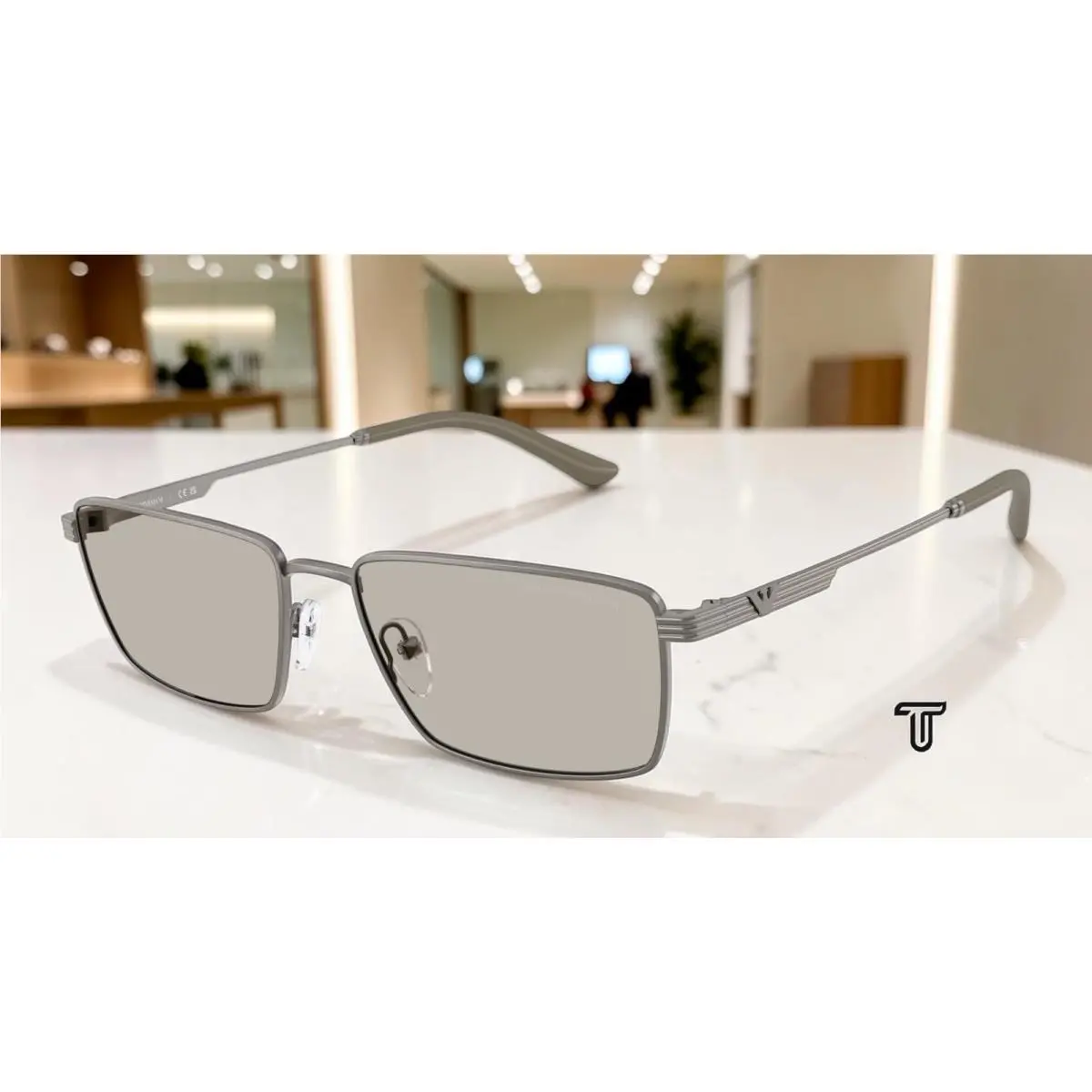Emporio Armani EA2169 3425 3 Matte Grey Light Brown 57 mm Men`s Sunglasses