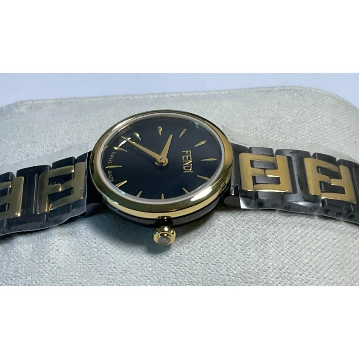 Fendi Forever Two-tone Bracelet 19mm Ladies` Watch - Black/gold