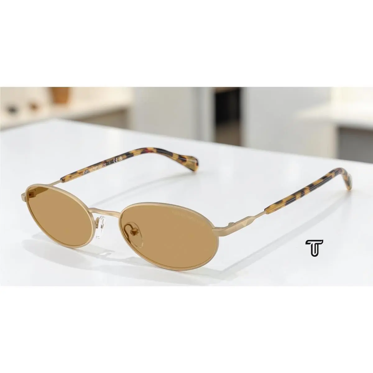 Emporio Armani EA2175 300273 Matte Pale Gold Brown 54 mm Men`s Sunglasses