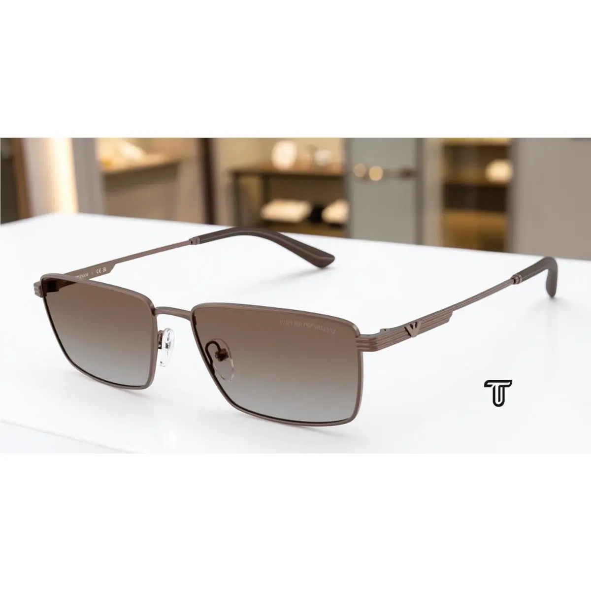 Emporio Armani EA2169 300689 Matte Bronze Grey Grad Brown 57 mm Men`s Sunglasses