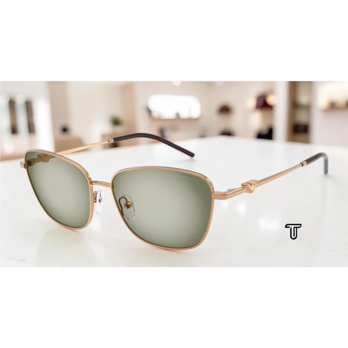 Emporio Armani EA2170 342713 Metal Brown Green Gradient 57mm Women`s Sunglasses