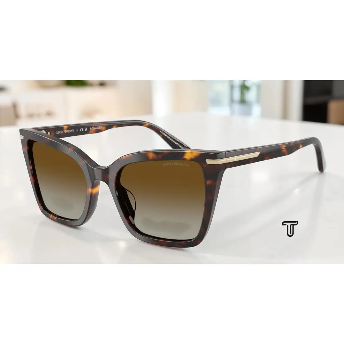 Emporio Armani EA4273BU 5026T5 Havana Brown Grad Polarized 53mm Women Sunglasses
