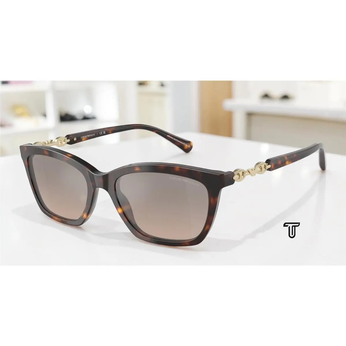 Emporio Armani EA4238 50266I Havana Brn Grad Grey Mirror 54mm Women`s Sunglasses
