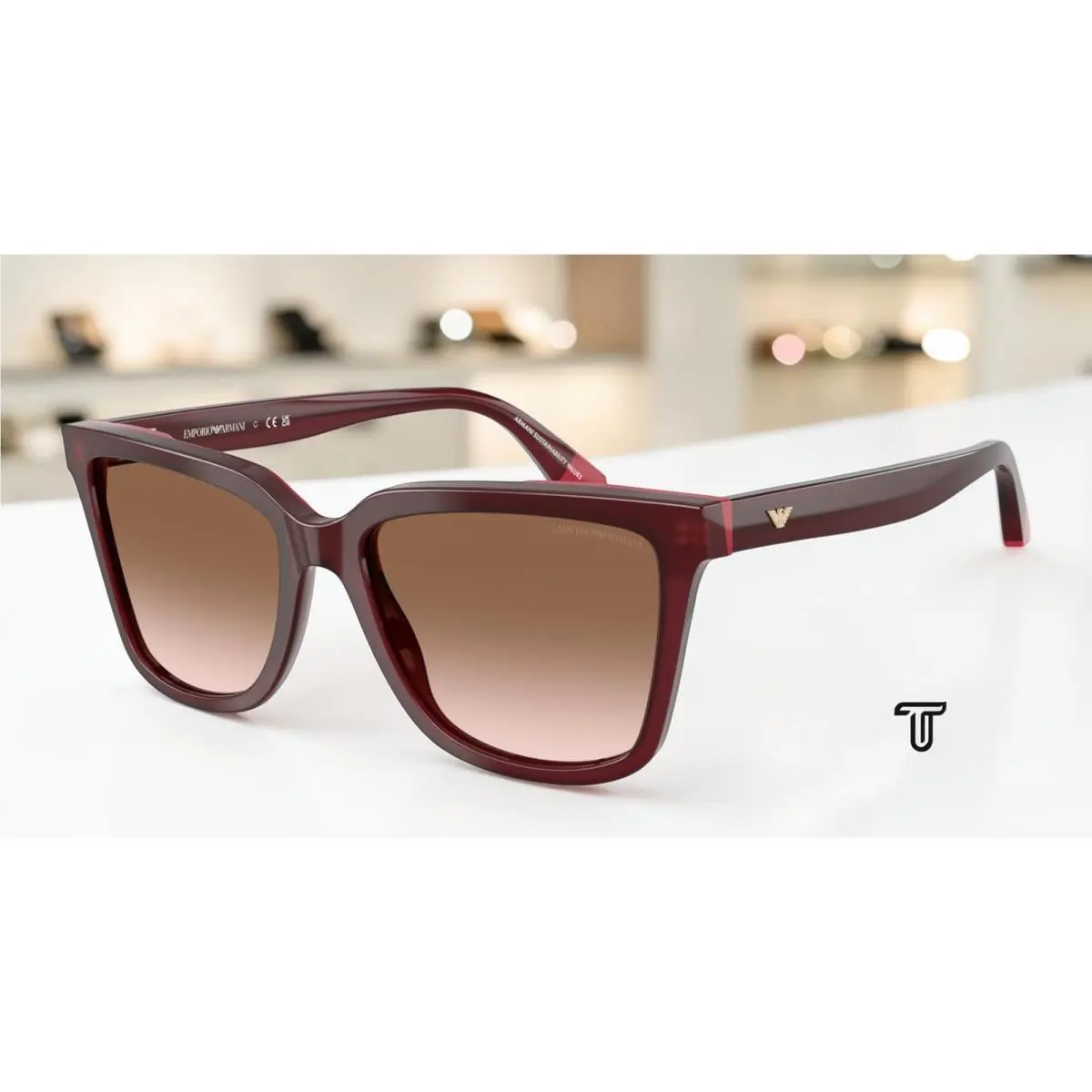Emporio Armani EA4261 632013 Opal Bordeaux Pink Brown Grad 55mm Women Sunglasses