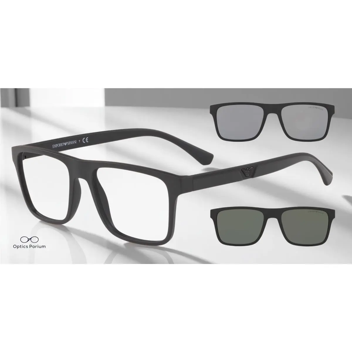 Emporio Armani EA4115 58011W Matte Black Clear 52 mm Men`s Sunglasses