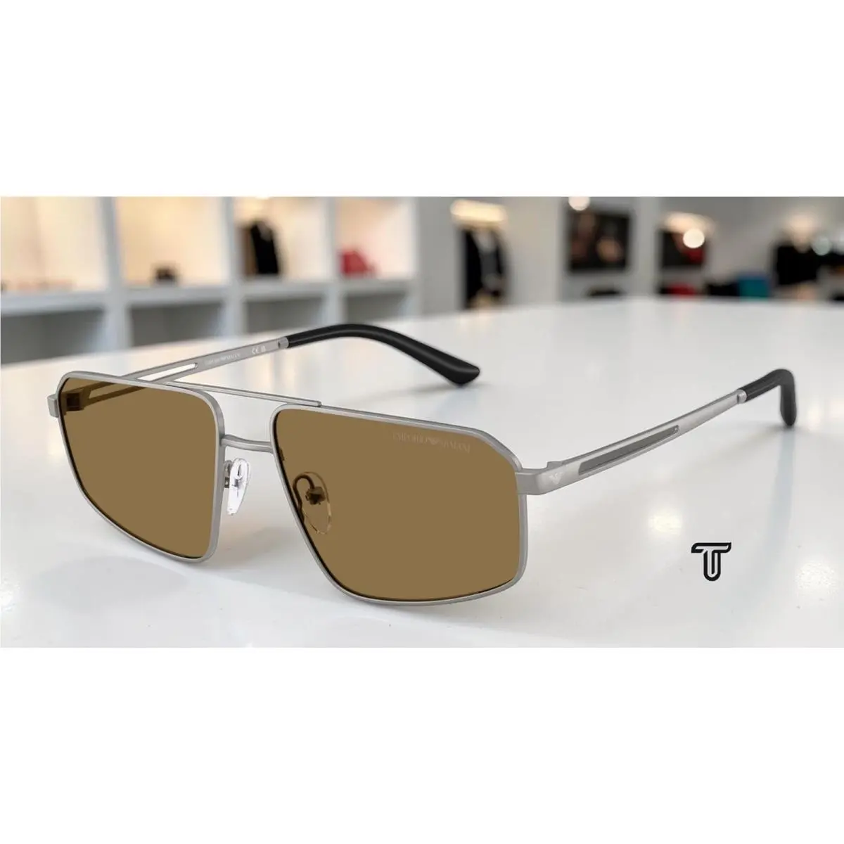 Emporio Armani EA2173 303273 Brushed Matte Gunmetal Brown 59 mm Men`s Sunglasses