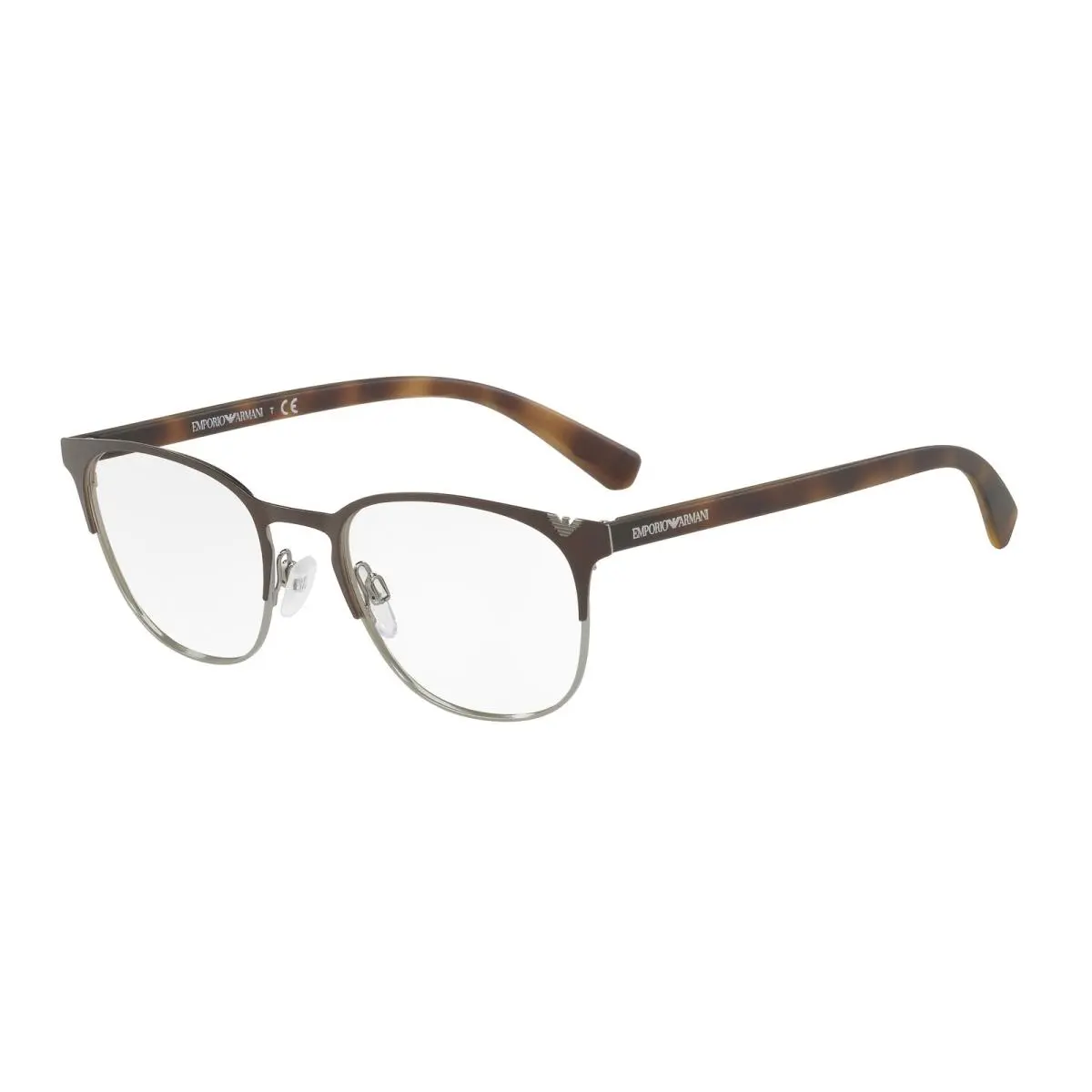 Emporio Armani EA1059 3179 Oval Brown Gunmetal Demo Lens 53 mm Men`s Eyeglasses