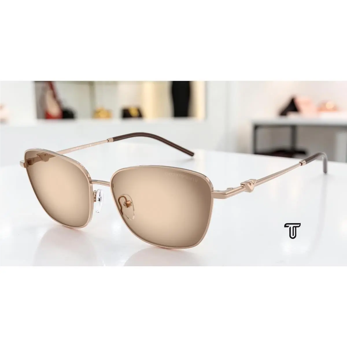 Emporio Armani EA2170 301113 Rose Gold Brown Grey Gradient 57mm Women Sunglasses