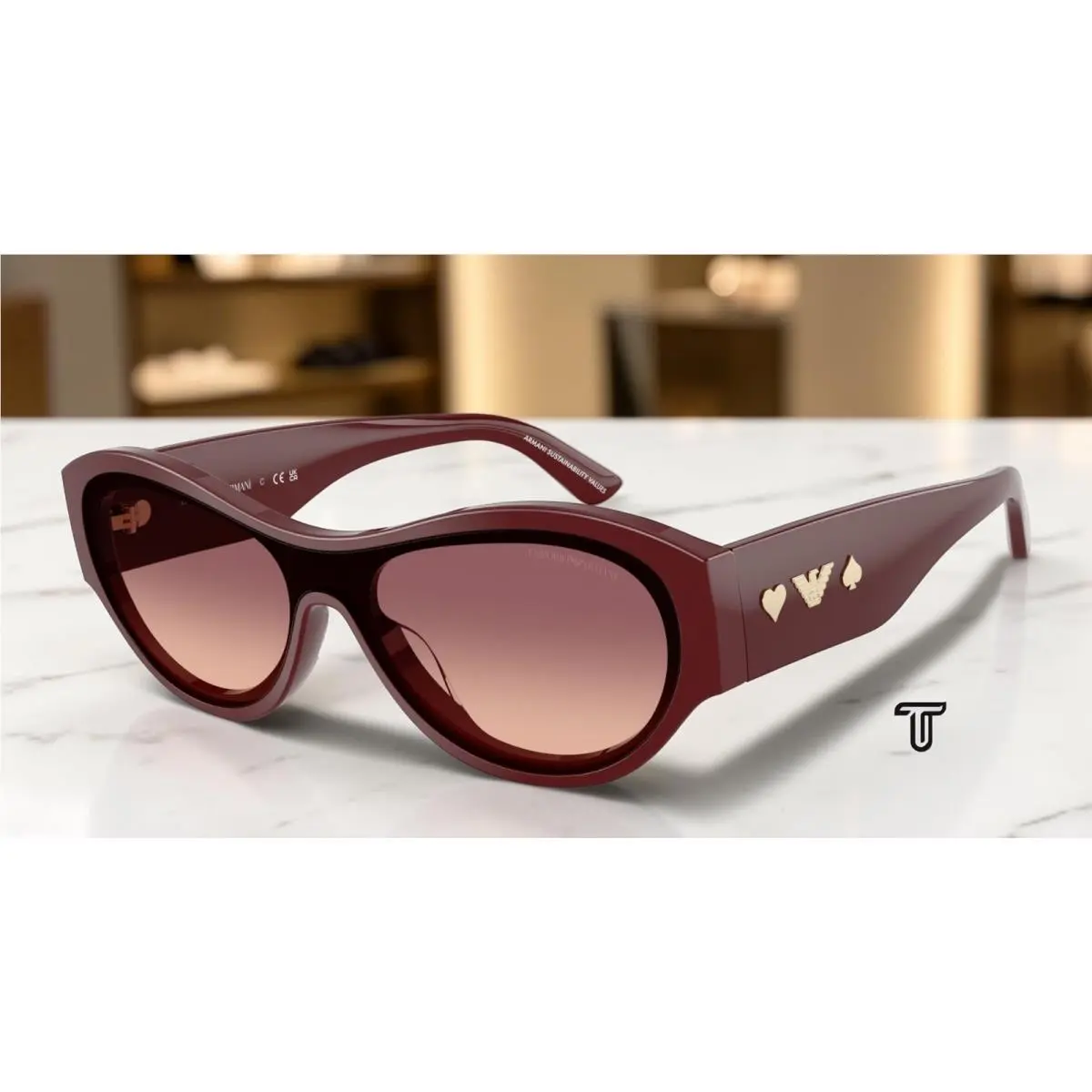 Emporio Armani EA4265U 63238D Crystal Cola Lime Pink Violet 36mm Women Sunglass