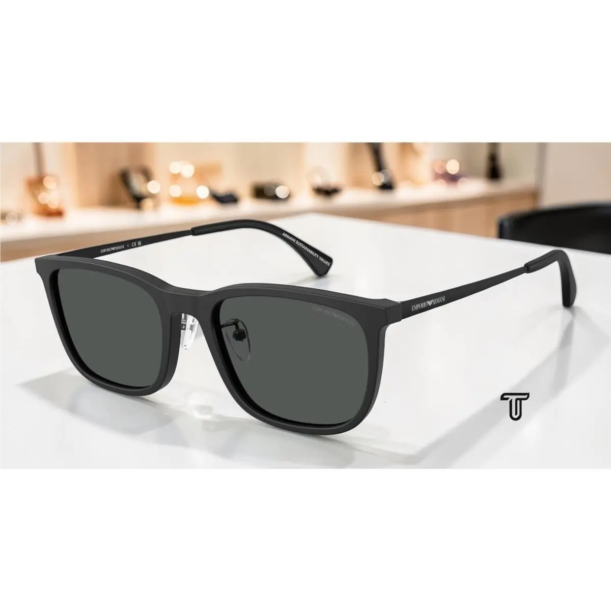 Emporio Armani EA4275D 500187 Matte Black Dark Grey 56 mm Men`s Sunglasses