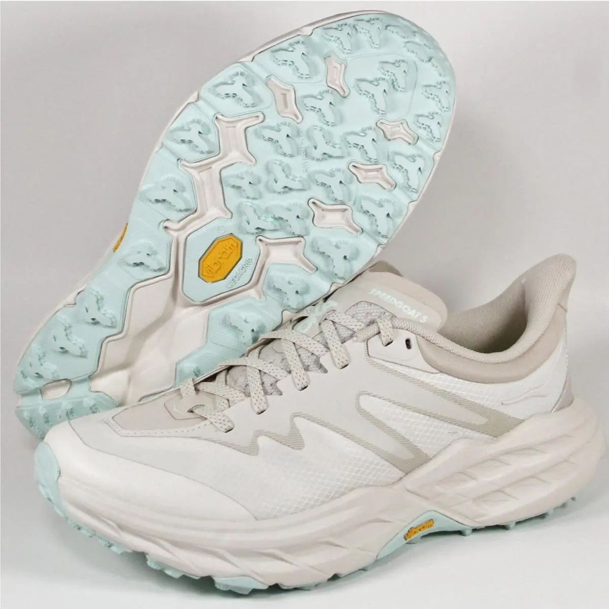 Hoka One One Speedgoat 5 Running Shoes Oat Milk Men 7.5 Women 8.5 1150917-OMLK