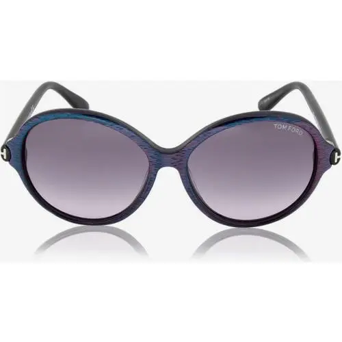Milena Sunglasses Shy Red Blue Strip / Smoke 59-15-140 TF343-83F by Tom Ford