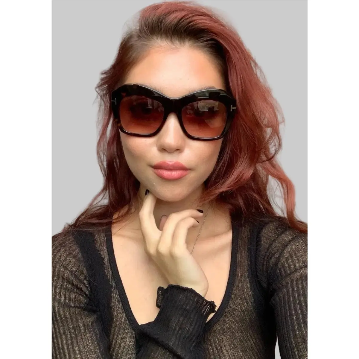 Women`s Sunglasses Tom Ford Tortoise Oversized Luxury Style Glamour Exp