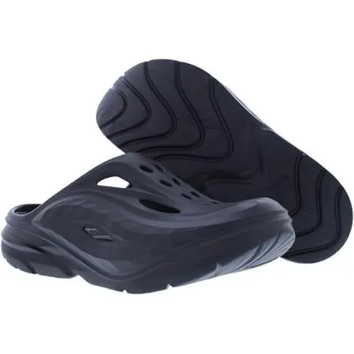 Hoka Ora Recovery Mule Unisex Slip-on Shoes Black/black Size M8 W10