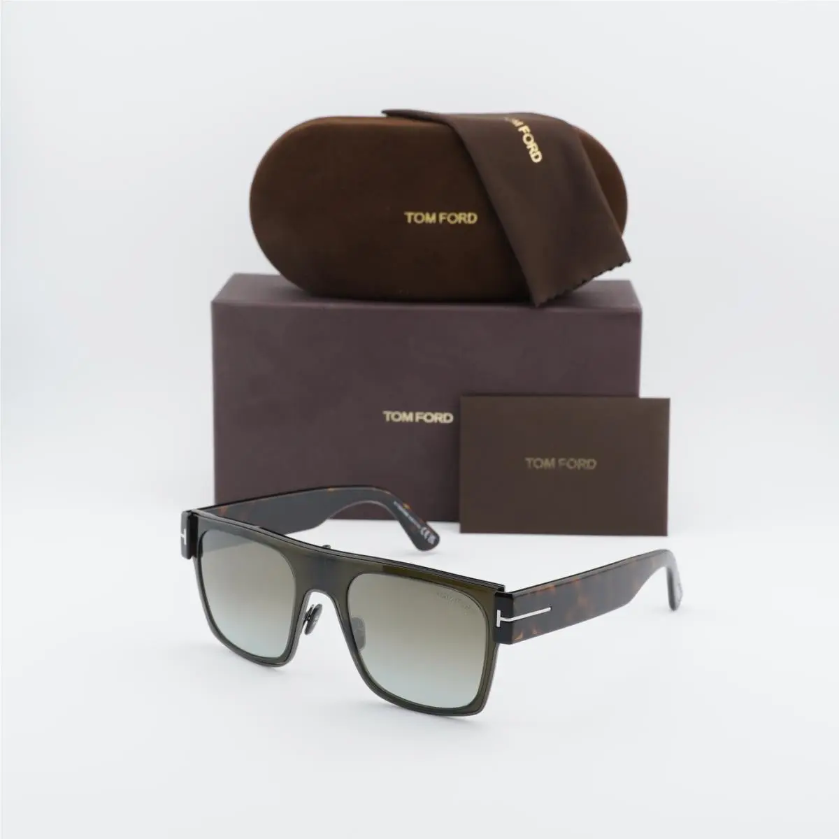 Tom Ford FT1073 51G Shiny Dark Green/blonde Havana/brown Mirror 54-21-145