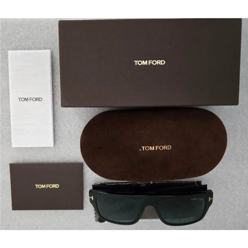 Tom Ford Dunning-02 TF907 01V Sunglasses 55-19-145 Shiny Black/blue Made Italy