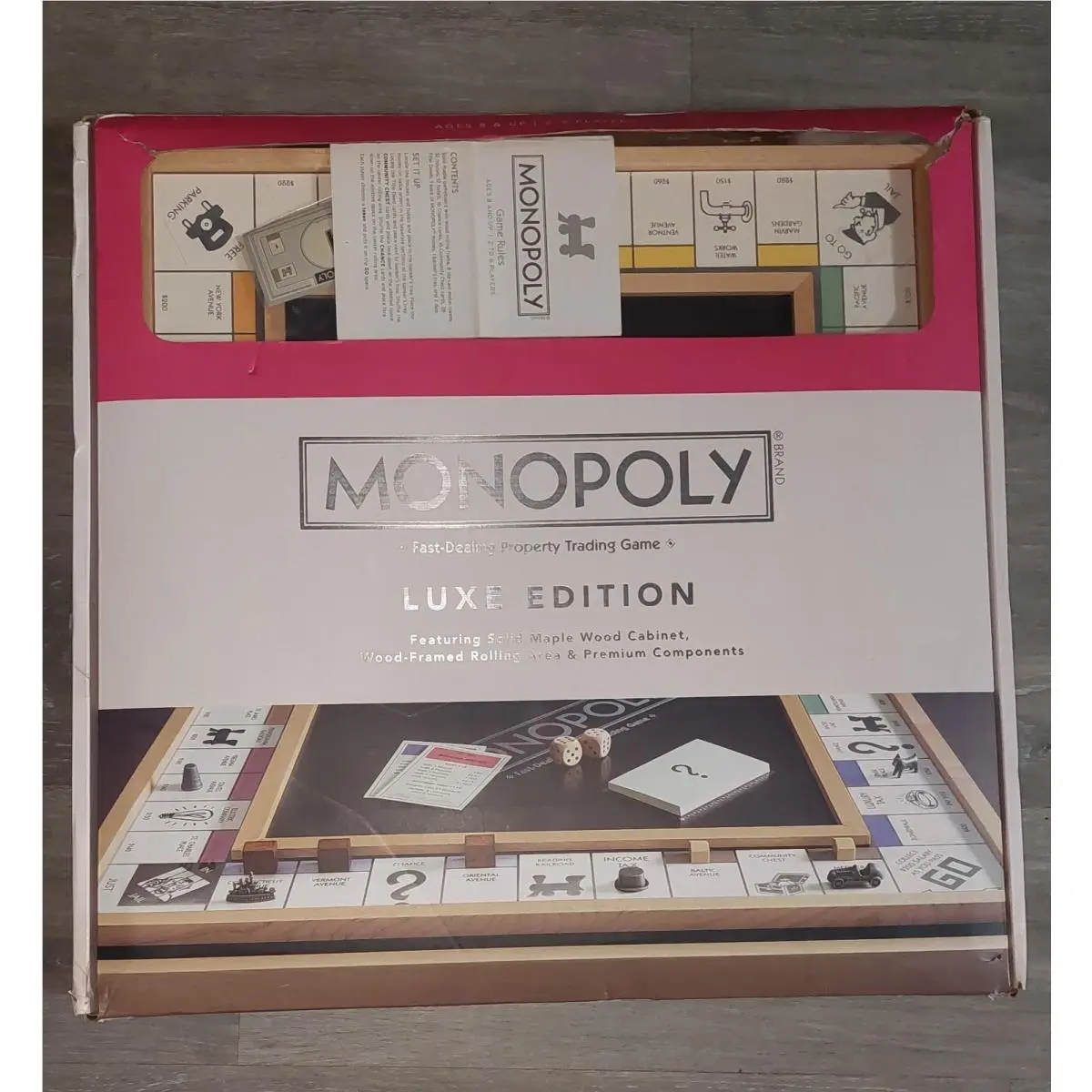 Monopoly Luxe Maple Edition Wood Cabinet Game Board Luxury Premium 2016