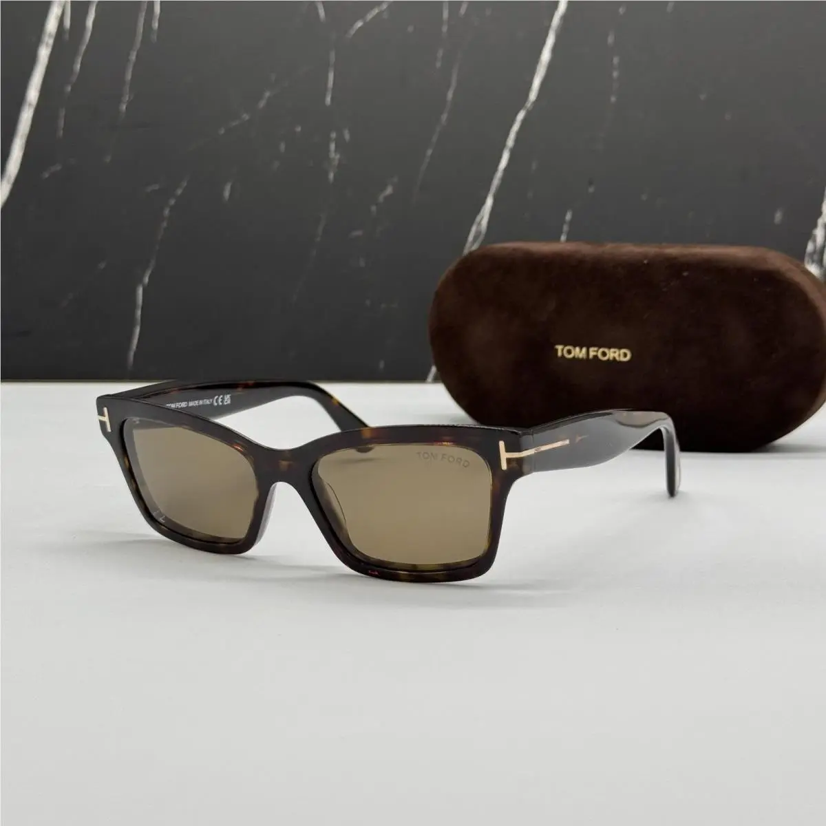 Tom Ford Mikel FT1085 52H Cat Eye Polarized Havana Sunglasses
