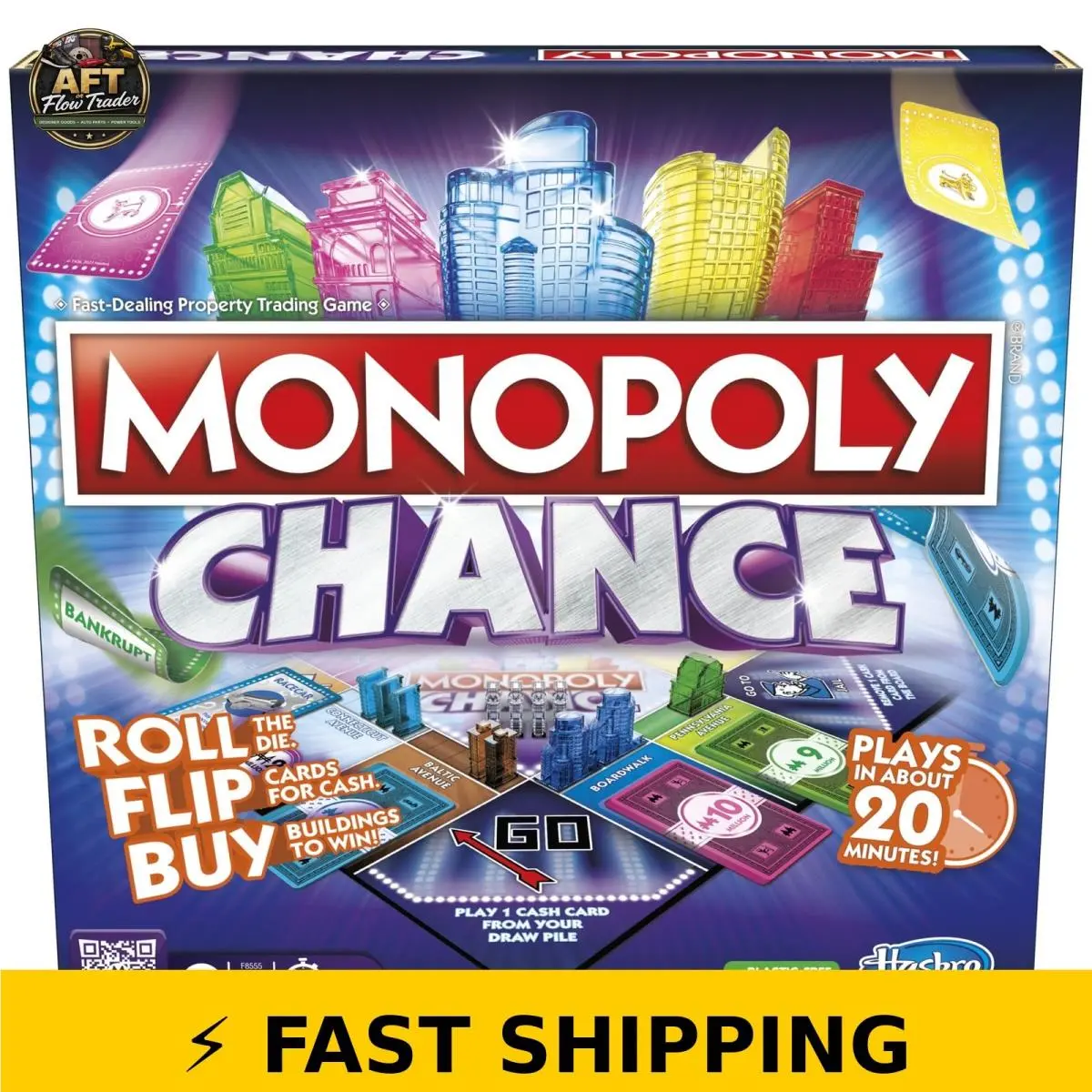 Monopoly Chance Board Game - Fast-paced Fun Ages 8+