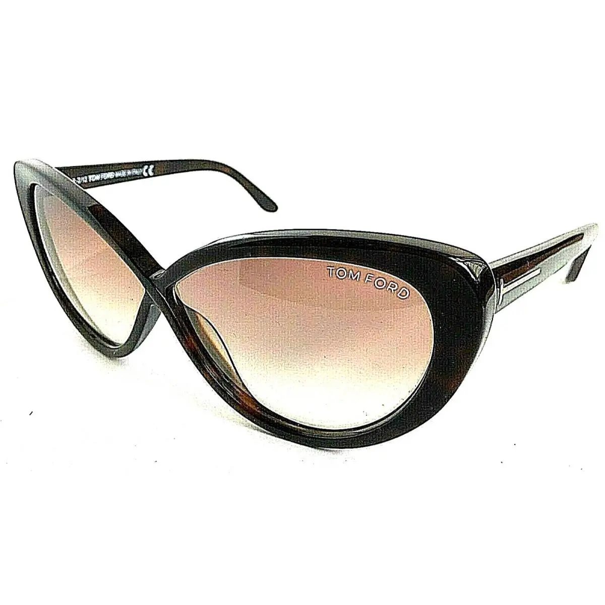 Tom Ford TF253 Madison Brown 63mm Oversized Cat Eye Women`s Sunglasses