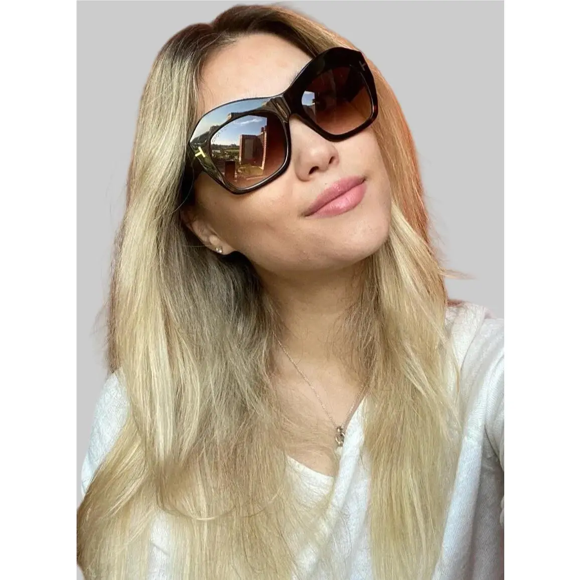 TF 534 52F Emmanuelle Tortoise Oversized Women`s Sunglasses by Tom Ford