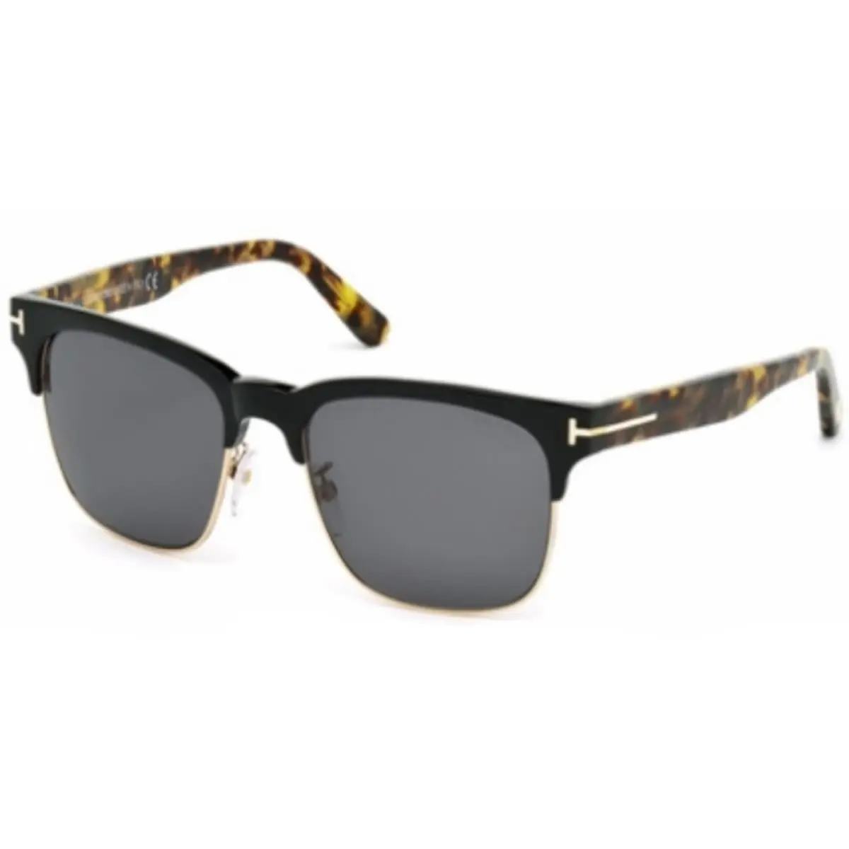 Tom Ford TF386 Sunglasses Louis Shy Blk Gold Polarized 55-18-145 TF386-01D