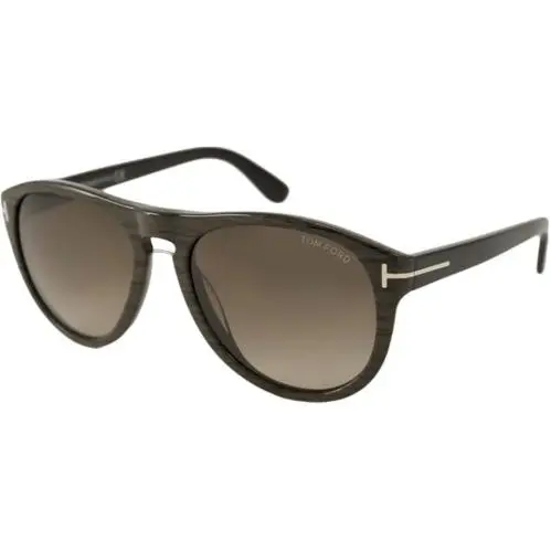 Tom Ford Sunglasses TF347 Kurt Brn Horn Blk / Brn Grad 56-18-145 TF347-05K