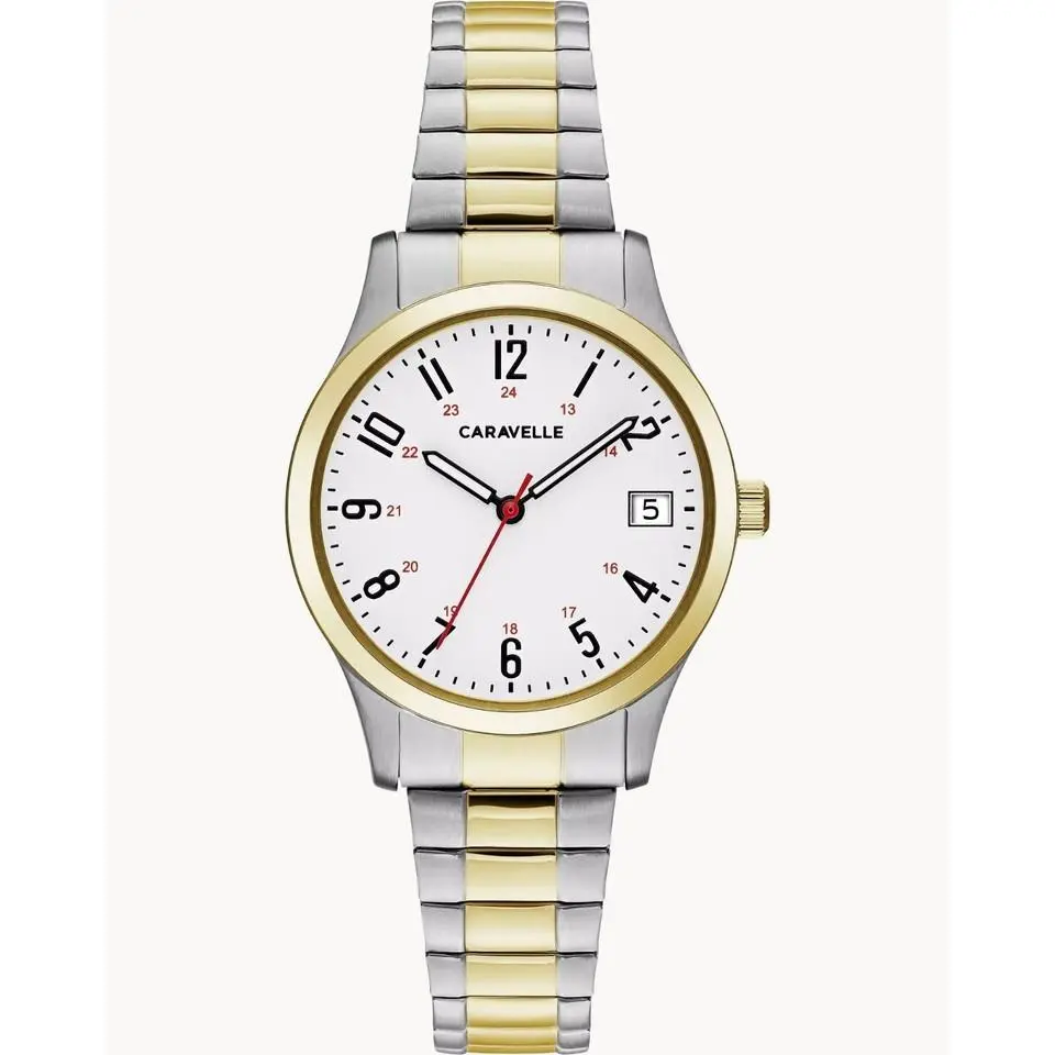 Caravelle  Women`s Steel Two Tone 30mm Expansion Band Watch 45M111 by Bulova