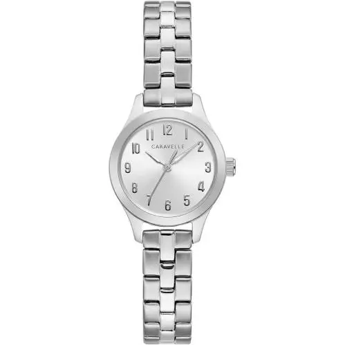 Caravelle By Bulova Classic Ladies Stainless Steel Quartz Watch 43L209 - Dial: Silver, Band: Silver, Bezel: Silver