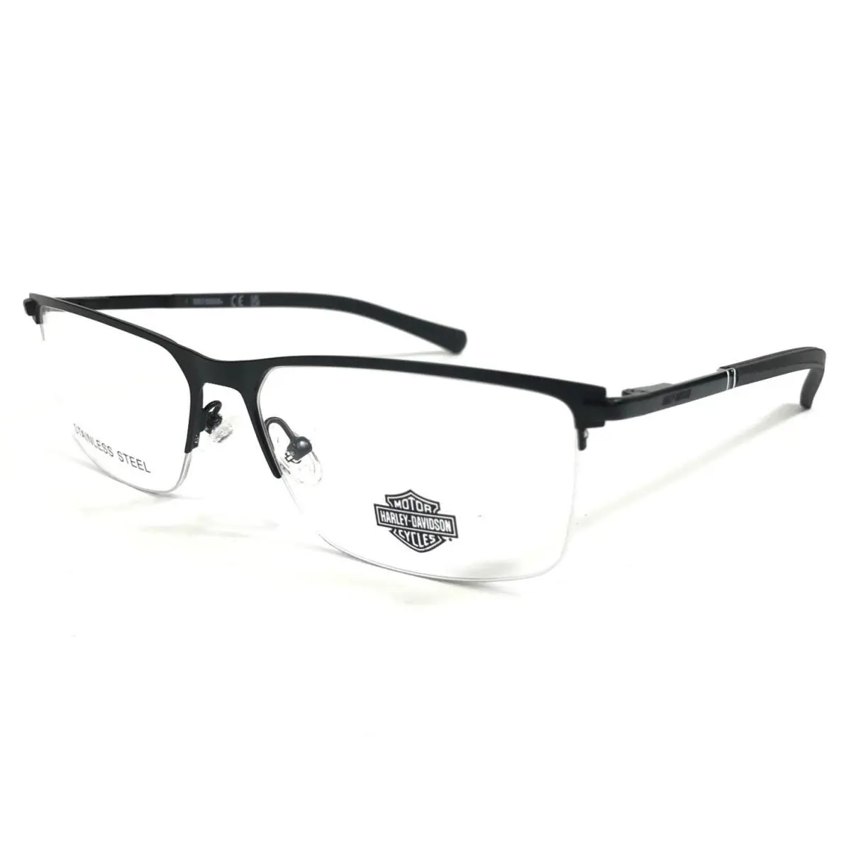 Harley-davidson Eyeglasses Frames HD0979 002 Black Rectangle Half Rim 59-16-145