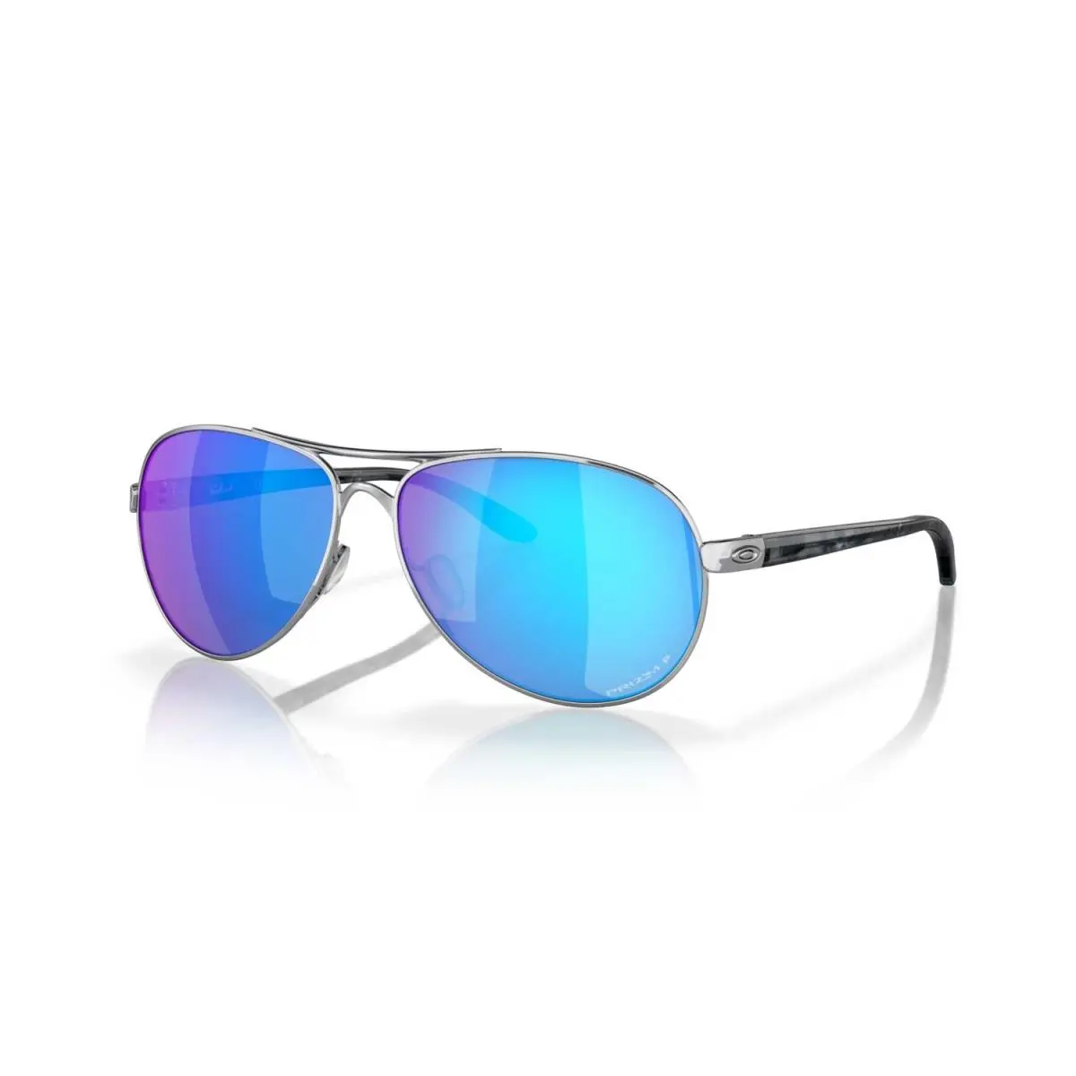 Feedback Sunglasses Chrome Frame w Prizm Sapphire Polarized Lenses by Oakley