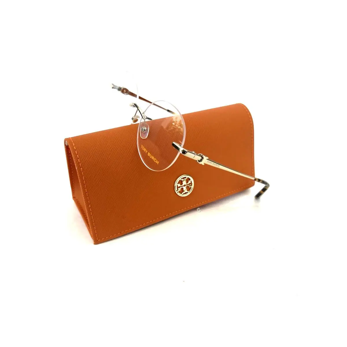 Tory Burch Frames Rimeless Glasses Silver Round TB 1059 3265 52 16 140