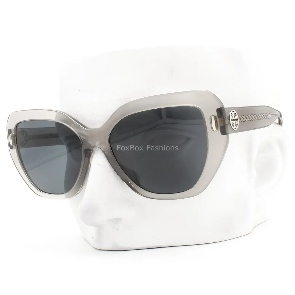 Tory Burch Sunglasses Crystal Gray Silver Logo TY 7194U 1953/87 with Case