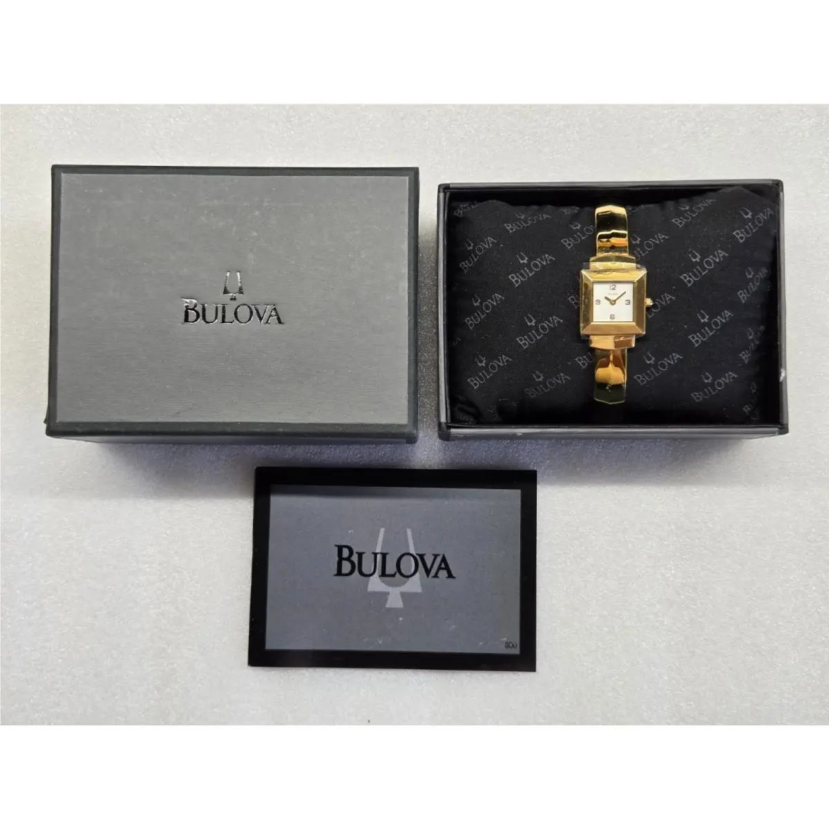 Bulova Bangle White Dial Gold-tone Stainless Steel Women`s Watch 97T47