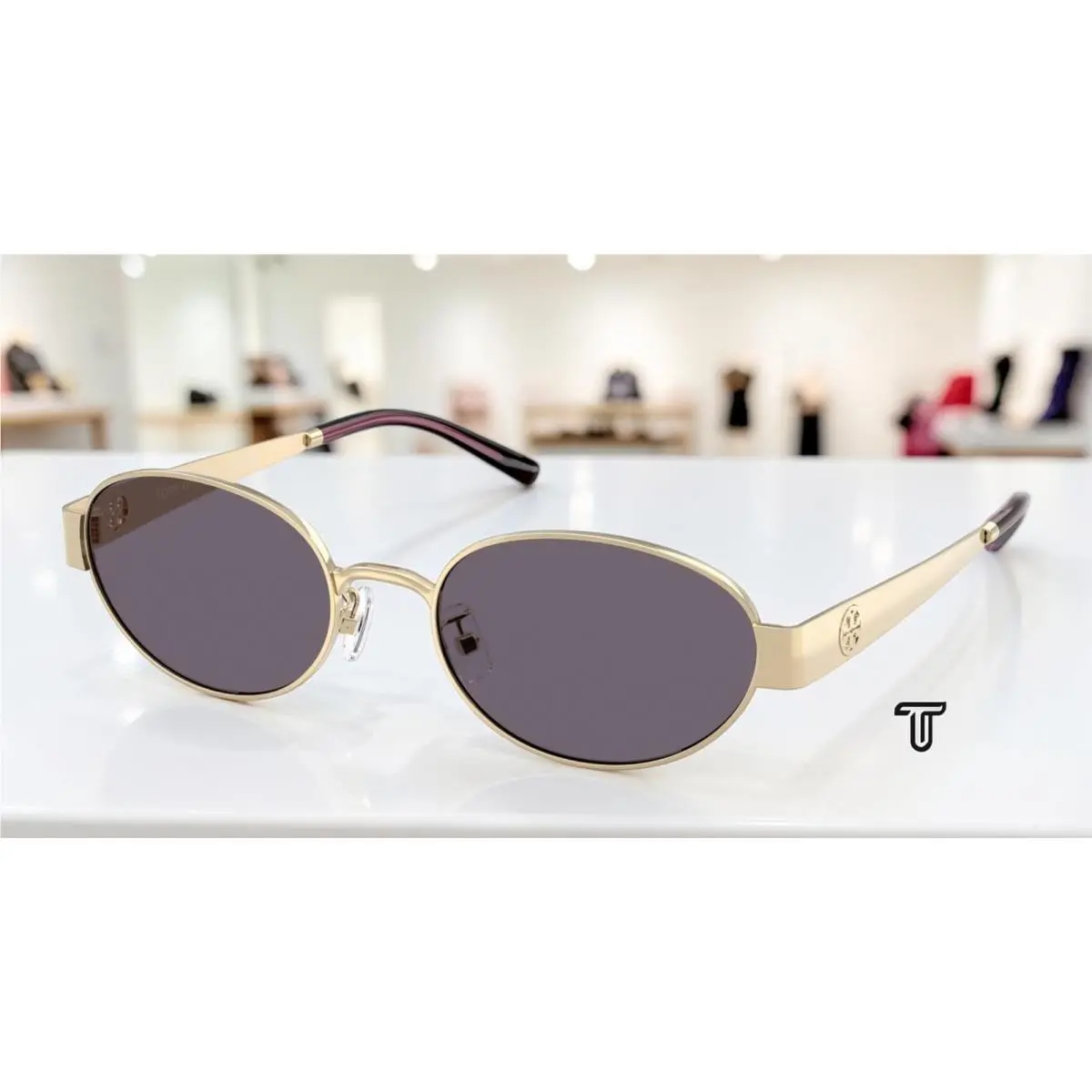 Tory Burch TY6116 33461A Shiny Light Gold Purple 54 mm Women`s Sunglasses