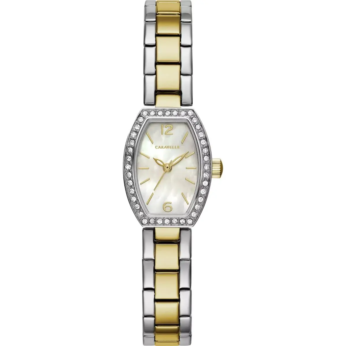 Caravelle  Women`s Two Tone Stainless Steel 13mm Crystal Watch 45L168 by Bulova