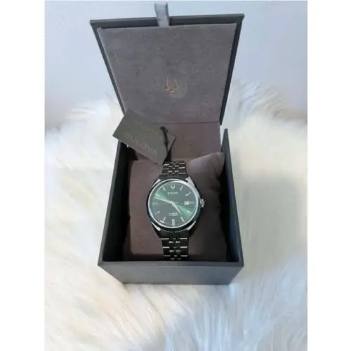 Bulova Men`s Automatic Watch 96B424 Silver Tone Stainless Steel Date Window